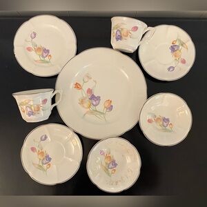 Vintage Harker Pottery Pastel Tulip – Craft/Project Lot (Chipped Pieces)
